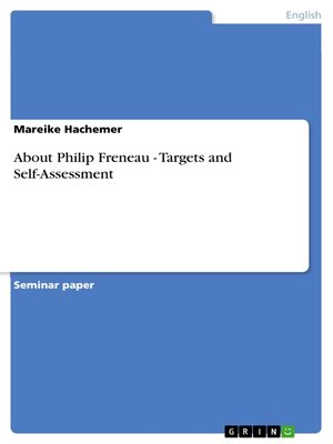 cover image of About Philip Freneau--Targets and Self-Assessment